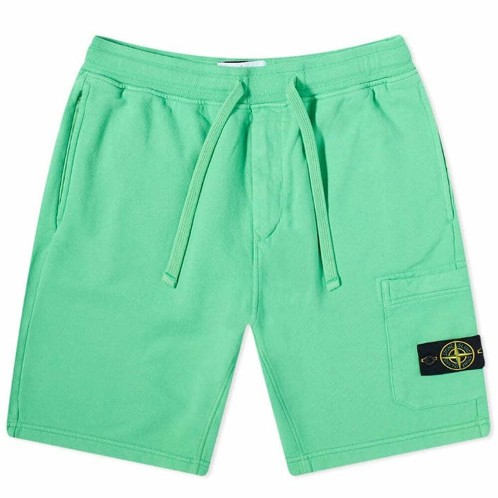 Photo: Stone Island Men's Brushed Cotton Sweat Short in Light Green