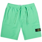 Stone Island Men's Brushed Cotton Sweat Short in Light Green