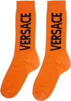 Versace Orange Cotton Socks