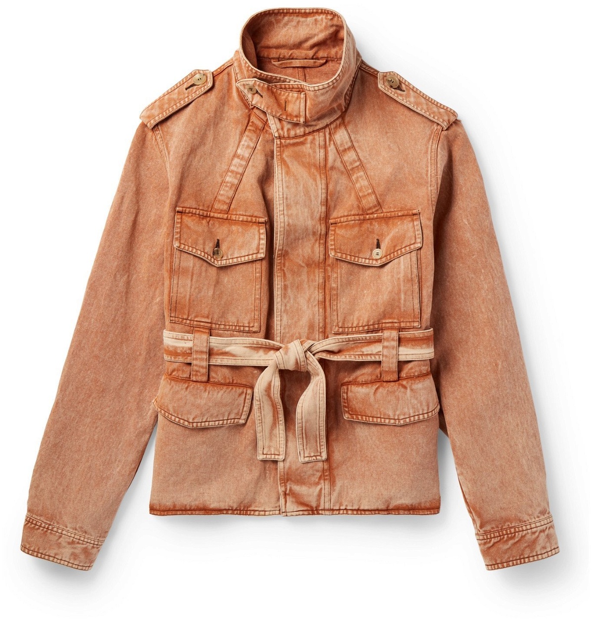 Photo: Rochas - Belted Cotton and Linen-Blend Jacket - Brown