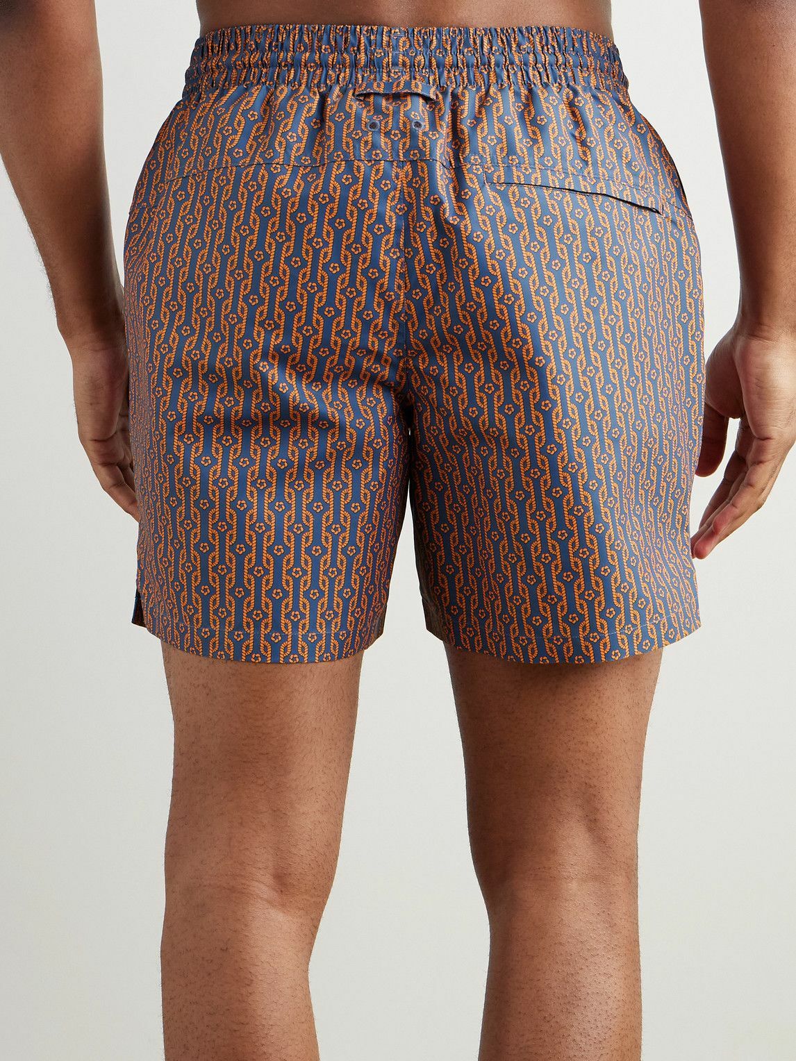 Derek Rose - Tropez Straight-Leg Mid-Length Printed Swim Shorts - Orange