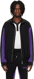 KUSIKOHC Black & Purple Full Zip Fleece Track Jacket