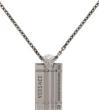 Versace Gunmetal Tag Necklace