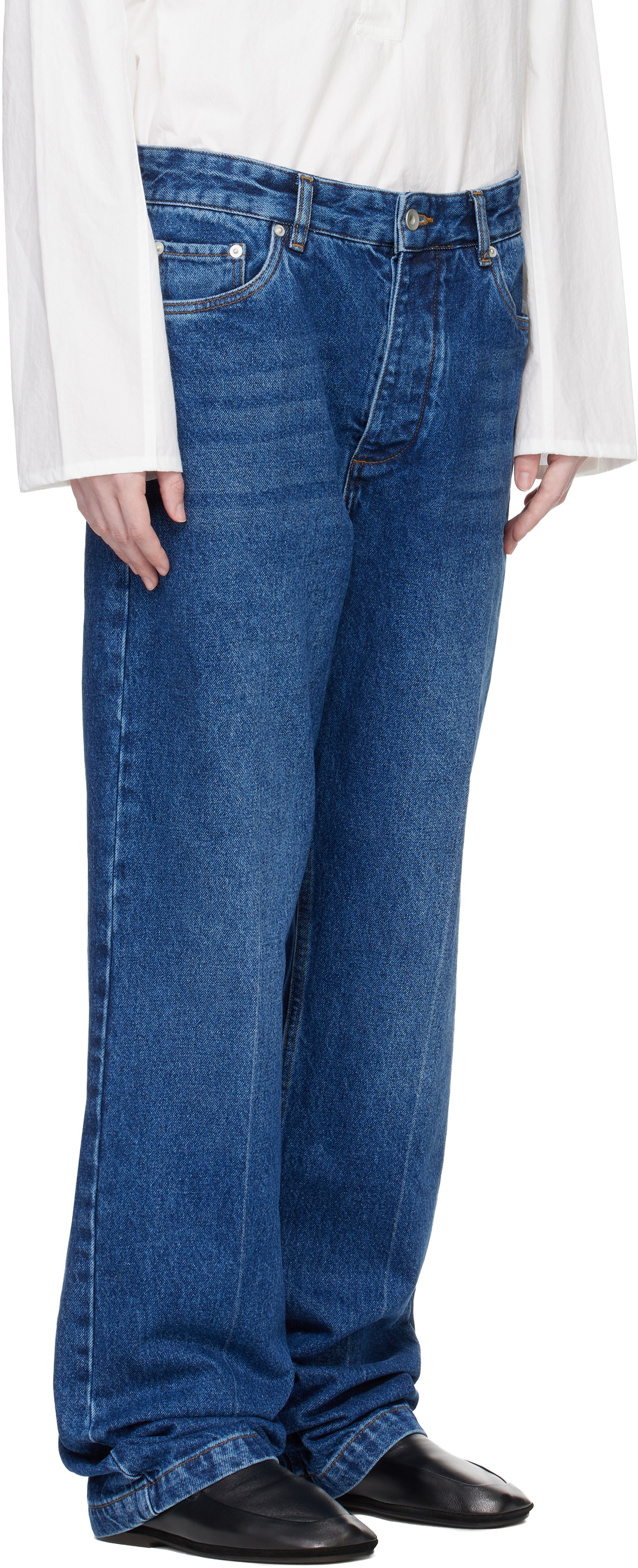 Studio Nicholson Blue Barra Denim Jeans