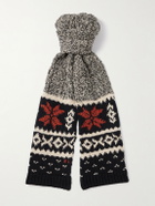 Polo Ralph Lauren - Cable-Knit and Fair Isle Wool, Cotton and Linen-Blend Scarf
