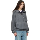 Stone Island Gray Q100035 Uneven Smerigliato & Canvas Anorak