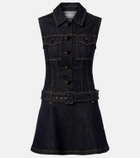 Self-Portrait Belted denim minidress