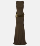 Alex Perry Satin-trimmed gown