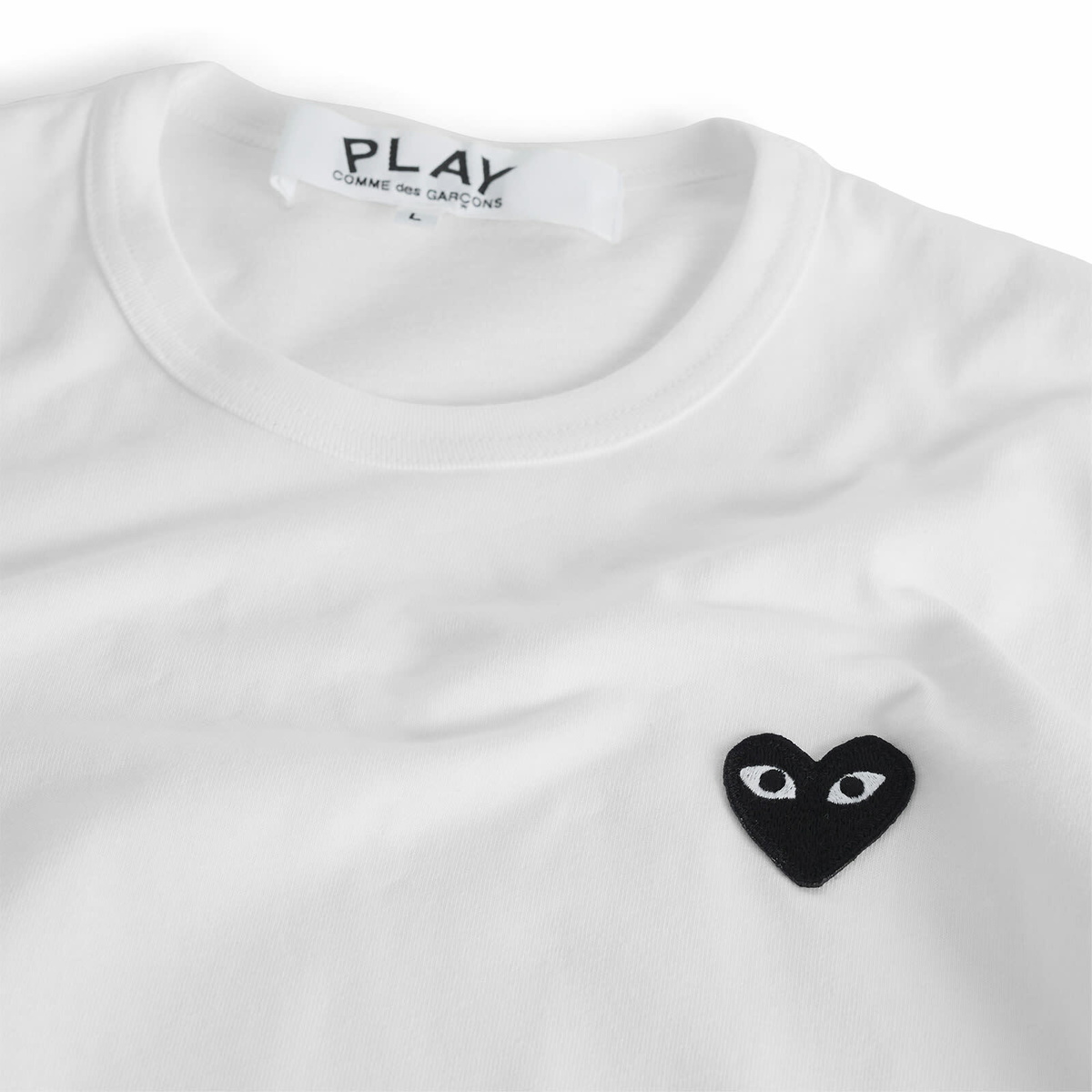 Comme des Garçons Play Black Heart Long Sleeve T-Shirt in White