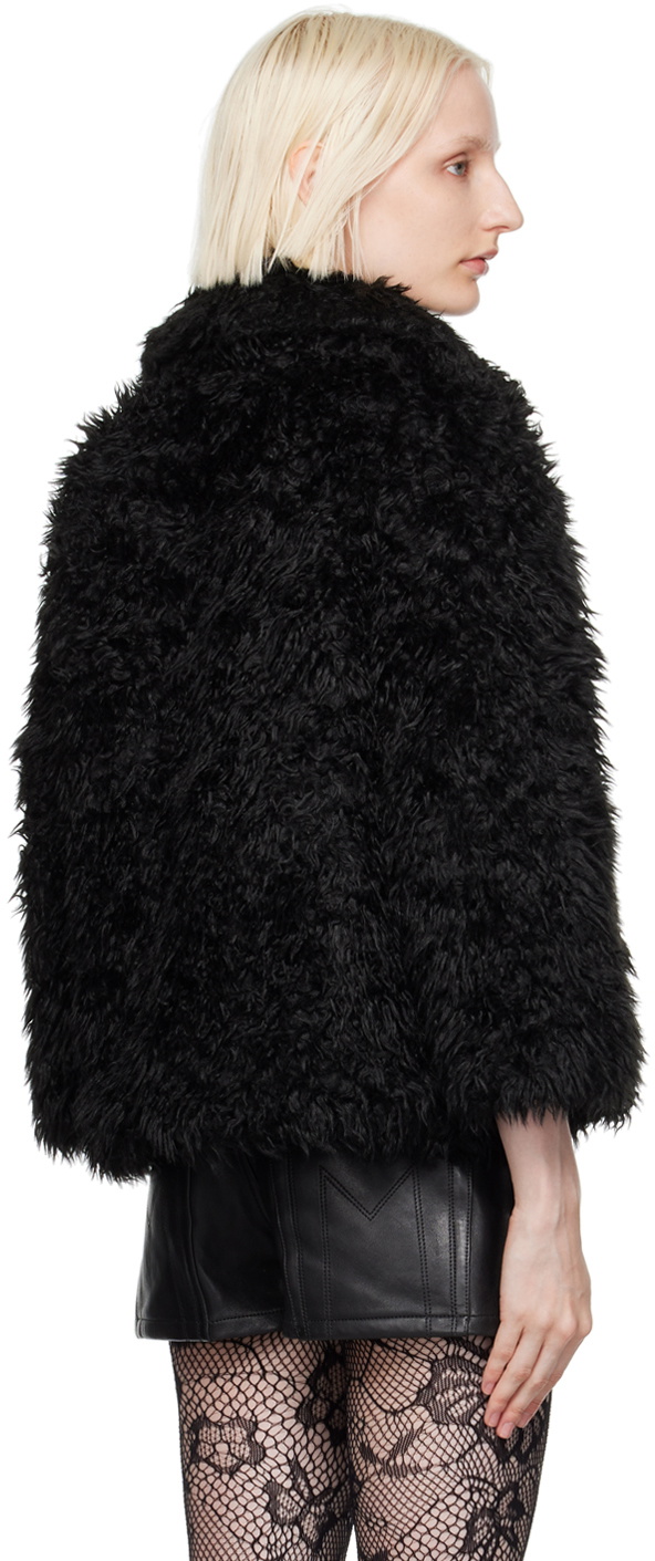 Marc Jacobs Black 'The Shaggy Lady' Faux-Fur Jacket