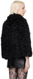 Marc Jacobs Black 'The Shaggy Lady' Faux-Fur Jacket