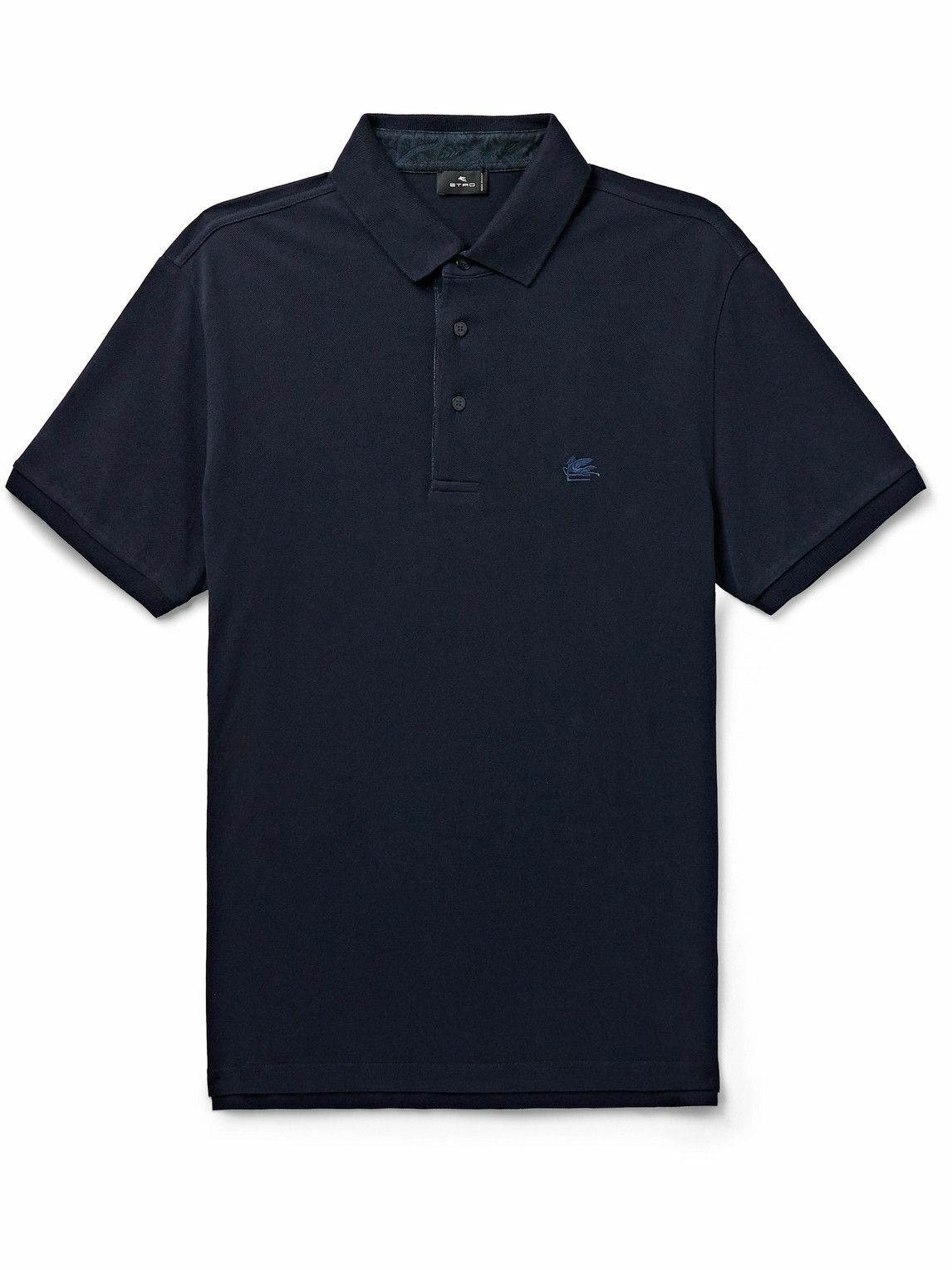 Etro - Logo-Embroidered Cotton-Piqué Polo Shirt - Blue Etro