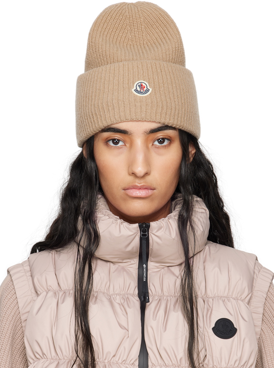 Moncler Beige Wool Beanie Moncler