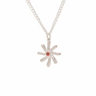Maple Men's Rhythm Star Chain Necklace in Silver/Orange Zircon