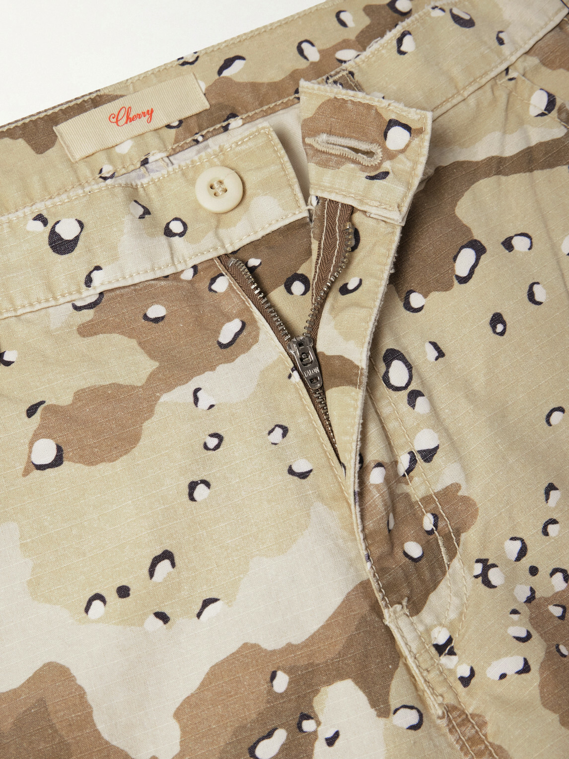 Cherry Los Angeles - Wide-Leg Camouflage-Print Cotton Trousers - Neutrals