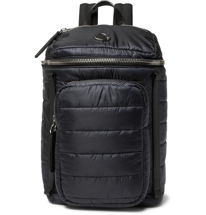 Photo: Moncler - New Yannick Leather-Trimmed Quilted Shell Backpack - Men - Navy