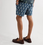 Beams Plus - Printed Cotton Shorts - Blue