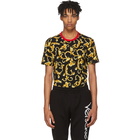 Versace Black and Gold Brocade Print T-Shirt