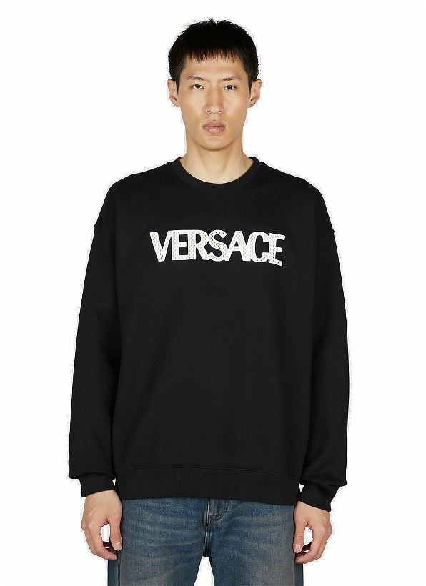 Photo: Versace Mesh Logo Sweatshirt male Black