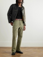 Gallery Dept. - Flared Distressed Cotton-Canvas Cargo Trousers - Green
