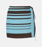 SIR Rioja striped silk crêpe wrap skirt