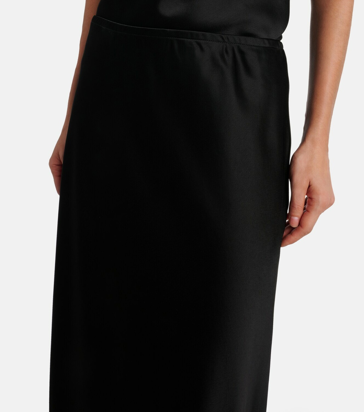 Leset Barb satin maxi skirt