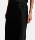 Leset Barb satin maxi skirt