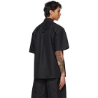 Jil Sander Black Poplin Pin Short Sleeve Shirt