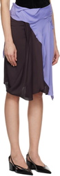 Kiko Kostadinov Brown & Purple Kukri Draped Midi Skirt
