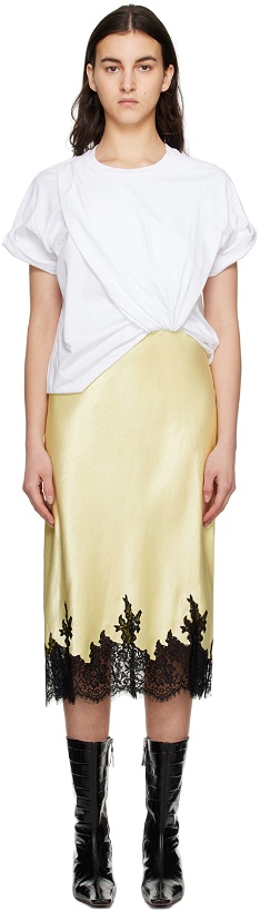 Photo: 3.1 Phillip Lim White & Yellow Combo Midi Dress