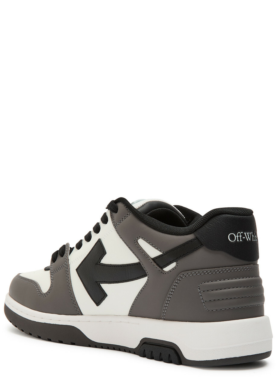 Off-white Out Of Office Panelled Leather Sneakers Grey