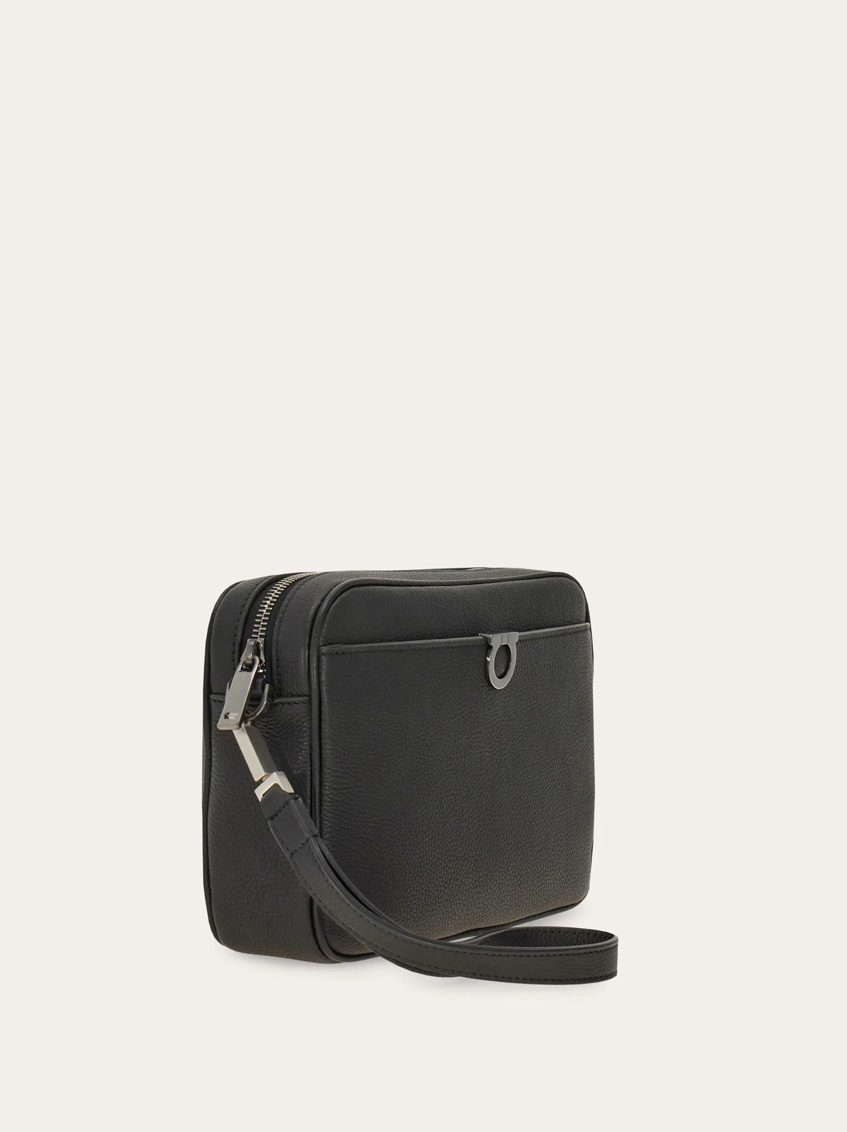 Ferragamo Mens Gancini pouch in Black