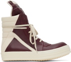 Rick Owens Burgundy Geobasket Sneakers