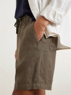 Altea - Samuel Straight-Leg Linen Shorts - Green