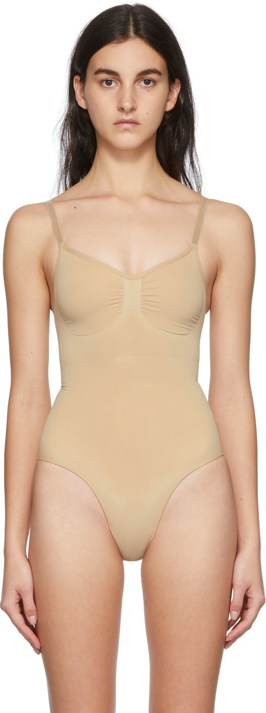 SKIMS Sculpting Bodysuit Brief with Snaps SH-BSB-0348 Clay - SIZE