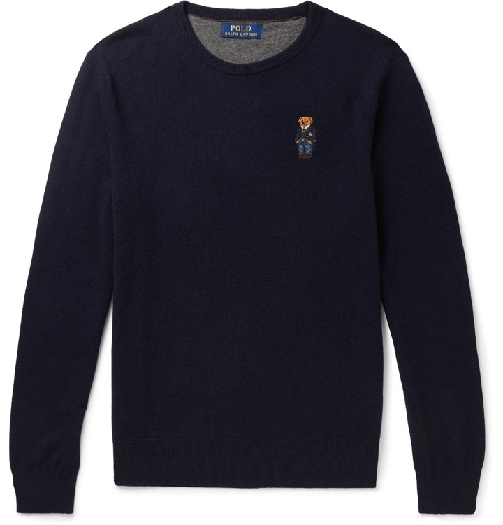 Photo: Polo Ralph Lauren - Slim-Fit Logo-Embroidered Merino Wool Sweater - Blue