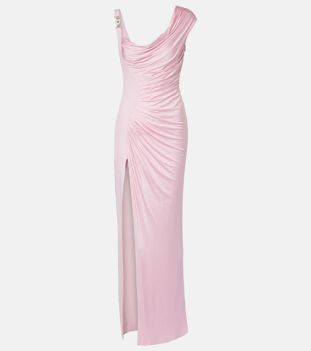 Versace Draped one-shoulder ruched gown