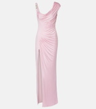 Versace Draped one-shoulder ruched gown