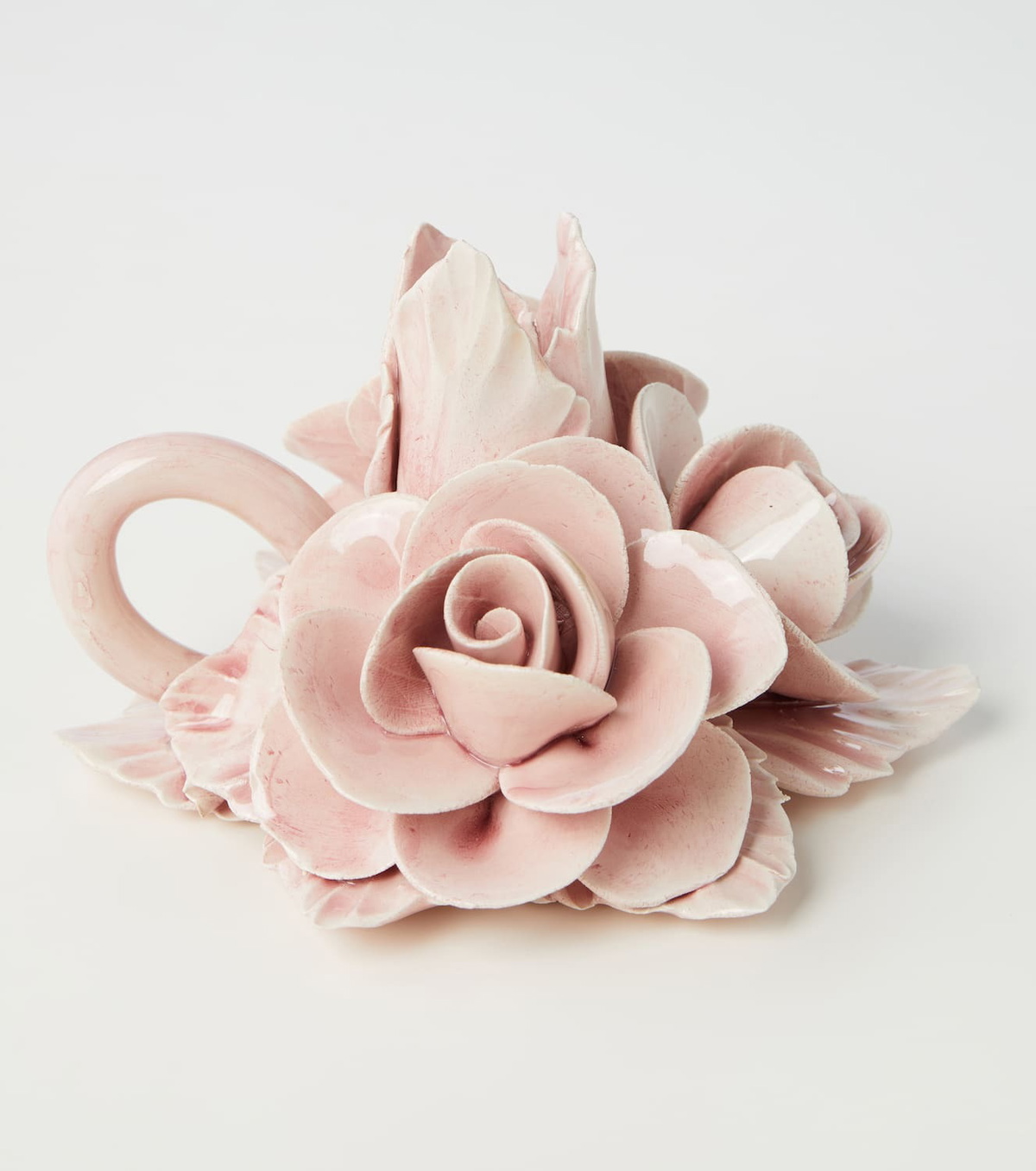 Bitossi Set of 2 floral ceramic candleholders