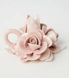 Bitossi Set of 2 floral ceramic candleholders