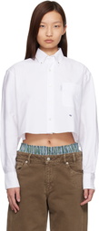 HommeGirls White Cropped Shirt