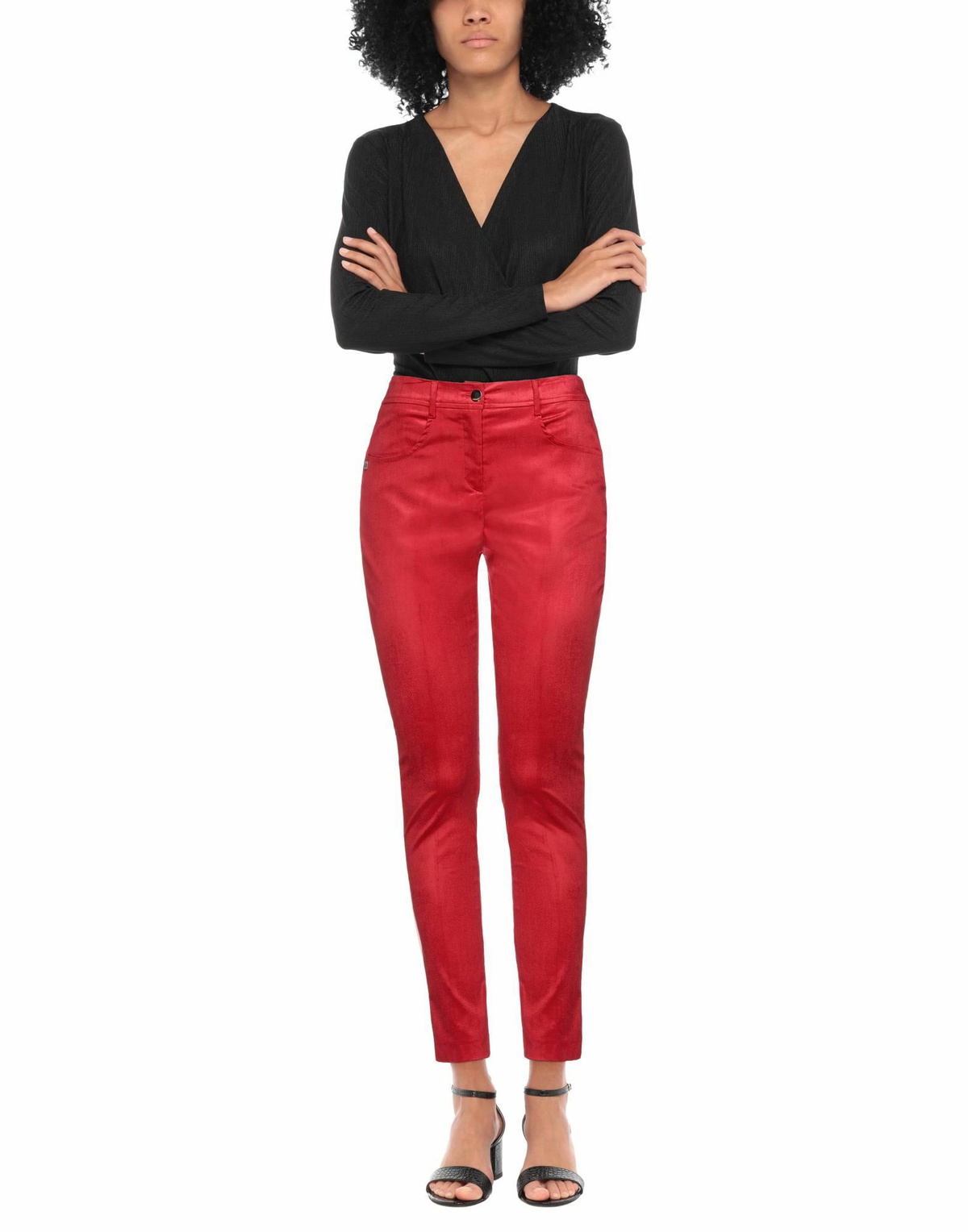 Manila Grace Womens Pants in Red