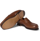 J.M. Weston - 180 The Moccasin Grained-Leather Loafers - Brown