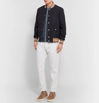 Brunello Cucinelli - Slim-Fit Mélange Cotton Zip-Up Cardigan - Blue