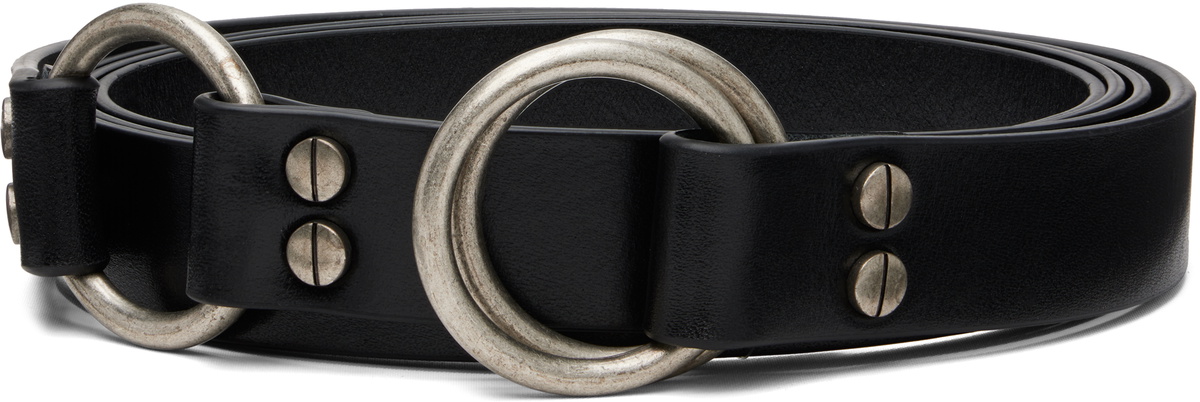 ANN DEMEULMEESTER ブラックレザーベルト M Ann Demeulemeester Black Marek Leather Belt Ann Demeulemeester