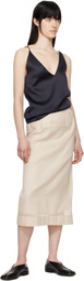 Carven Beige Sheer Midi Skirt