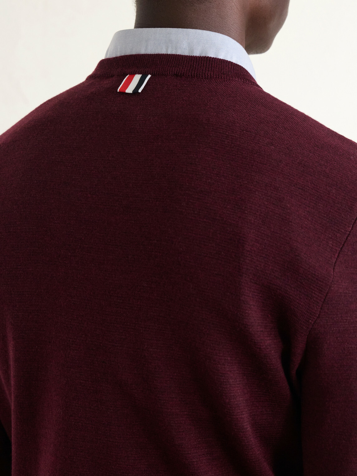 Thom Browne - Milano Stitch Wool, Linen and Cotton-Blend Sweater - Burgundy
