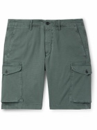 Incotex - Straight-Leg Textured Cotton-Blend Cargo Shorts - Green