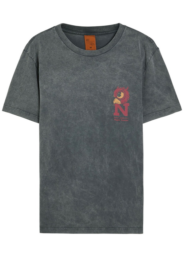Photo: Nudie Jeans Roy Printed Cotton T-shirt Charcoal