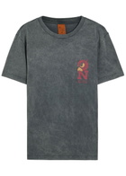 Nudie Jeans Roy Printed Cotton T-shirt Charcoal